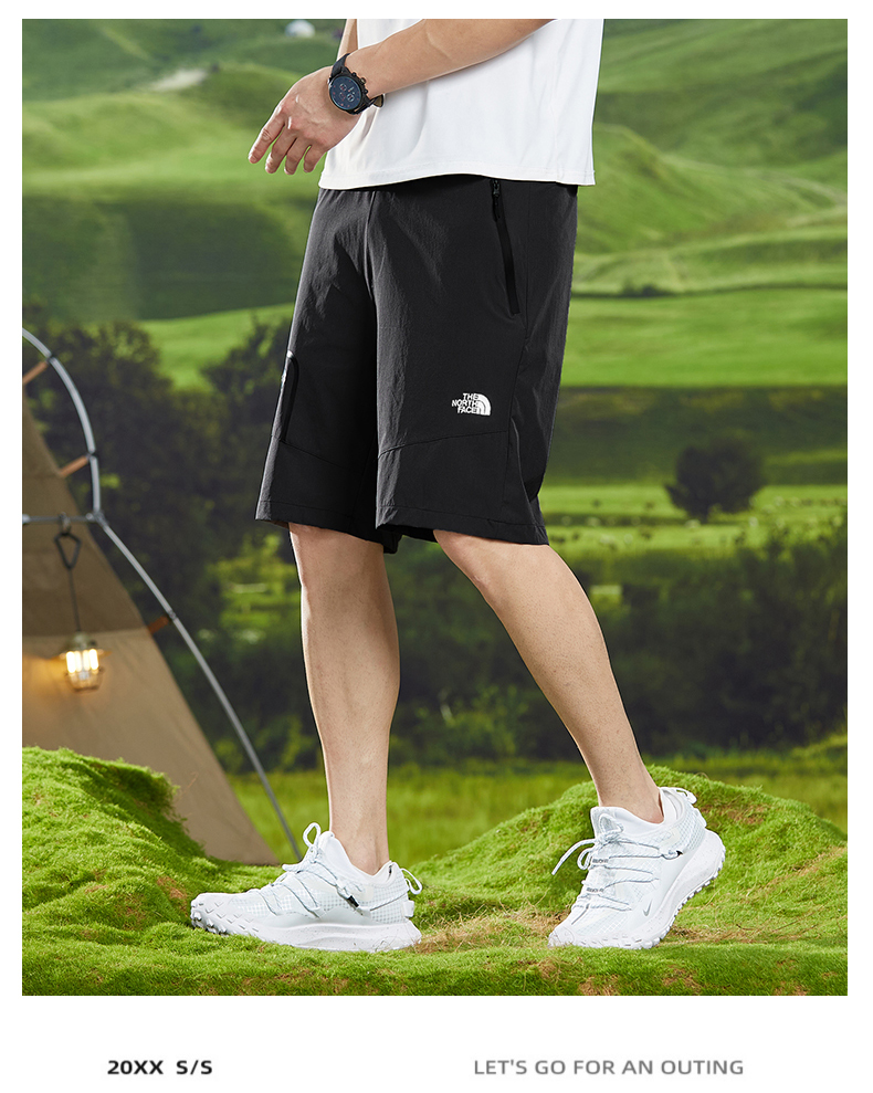 North Face 408-JAP 5597036048 Embroidered Style 70D Four-way Stretch Moisture-Wicking Shorts in M - 3XL Sizes Available in Black, Gray, and Army Green Colors - Image 6