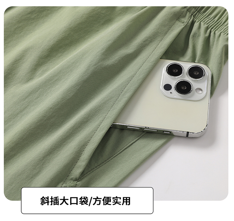 C8899042054 Summer Nike Shorts Embroidered, Three Identical 70D Nylon Print Matching, Black, Light Green, S - 2XL - Image 5