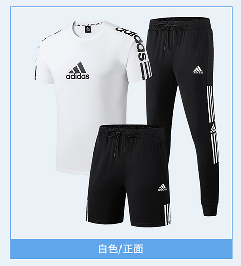Summer collection 1168102129: Adidas three-piece set, fabric is ice porcelain cotton (180g) + Tencel Rome (220g), in black and white, size L-5XL, all three labels are consistent. - Image 6
