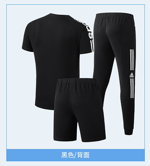Summer collection 1168102129: Adidas three-piece set, fabric is ice porcelain cotton (180g) + Tencel Rome (220g), in black and white, size L-5XL, all three labels are consistent. - Image 7