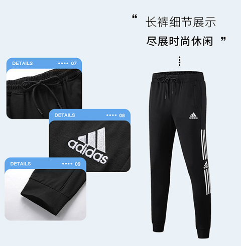 Summer collection 1168102129: Adidas three-piece set, fabric is ice porcelain cotton (180g) + Tencel Rome (220g), in black and white, size L-5XL, all three labels are consistent. - Image 11