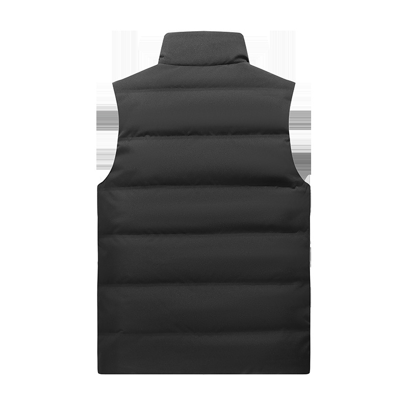 2024 ODM Autumn Winter Men's Fashionable Vest Young Middle-Aged Solid Color Warm Casual Nylon Shell Zipper Puff Bomber Jacket - Image 5