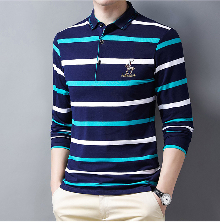Men's Sleeved for Polo Shirt Solid Pattern Embroidered Design Dark Colored Anti-Pilling Feature ODM Customizable Techniques - Image 4