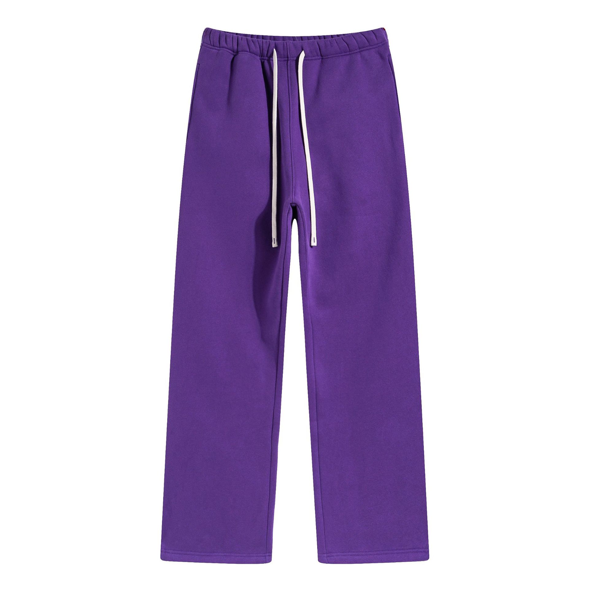 Loose-Fit Casual Sweatpants and Hoodie Set Mid-Waist Elastic Closure Flat Front WORSTED Fabric - Image 4