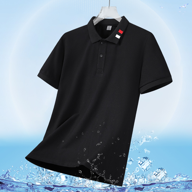 High Quality Men's Summer Business Style for Polo Shirt Solid Color Anti-Pilling Knitted Plain Dyed Short Sleeve Top Turn-Down - Image 4