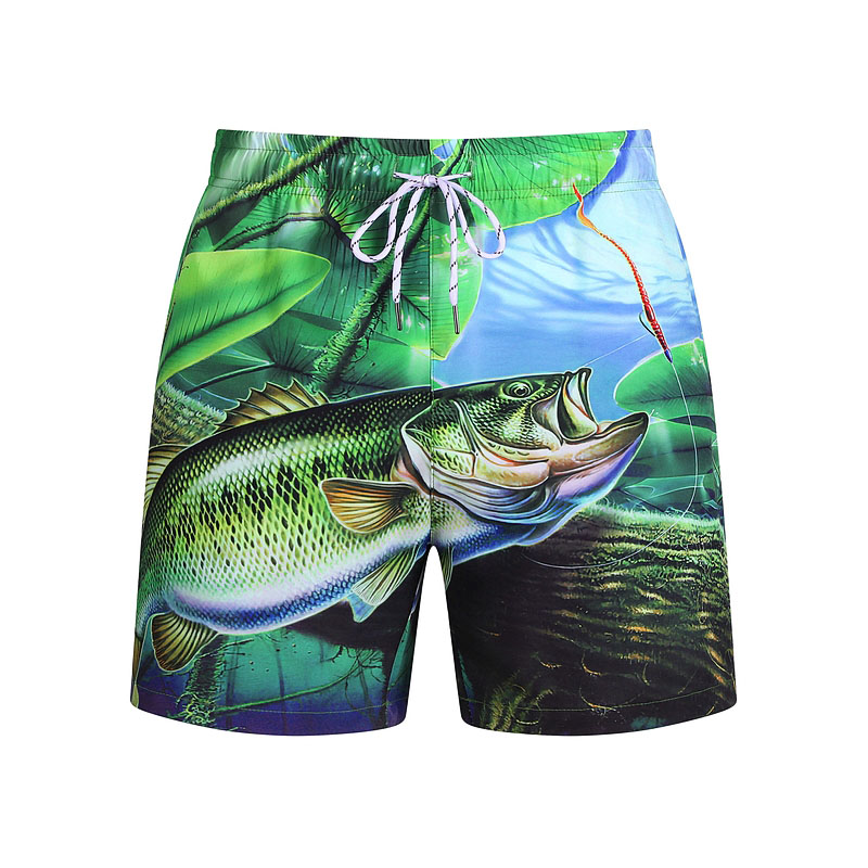 New Men's High Street Style Casual Beach Shorts Comfortable Cotton Basketball Shorts Digital Mesh Print Knee Length Heavyweight - Image 2