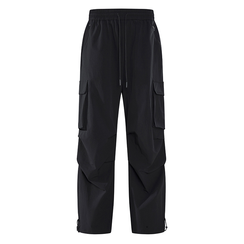 Unisex Quick-Dry Tactical Pants Spring Summer Casual Mid-Waist Outdoor Hiking Workwear Drawstring Cuff Paratrooper Flat - Image 5