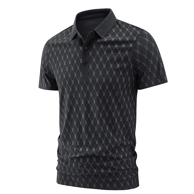 2025 Men's Comfortable Casual Solid Color for Polo Shirt 100% Cotton Skin-Friendly Knitted Versatile Two-Button Anti-Pilling XL - Image 5