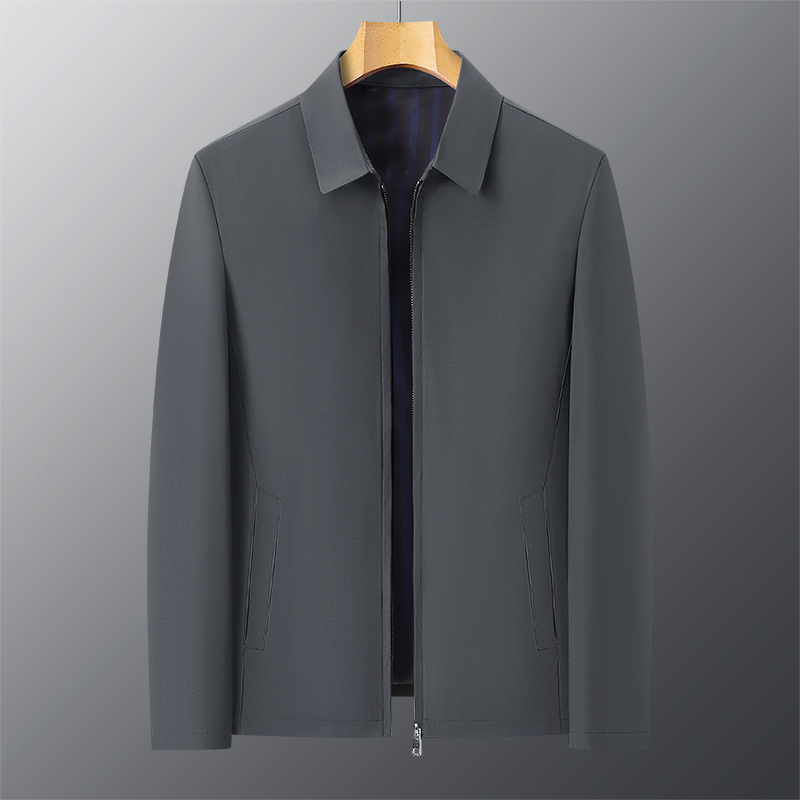 Men's High-End Executive Lapel Leather Jacket New Business Casual Spring Autumn Varsity Jacket Winter Bulk - Image 3