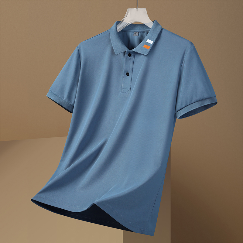 High Quality Men's Summer Business Style for Polo Shirt Solid Color Anti-Pilling Knitted Plain Dyed Short Sleeve Top Turn-Down - Image 2