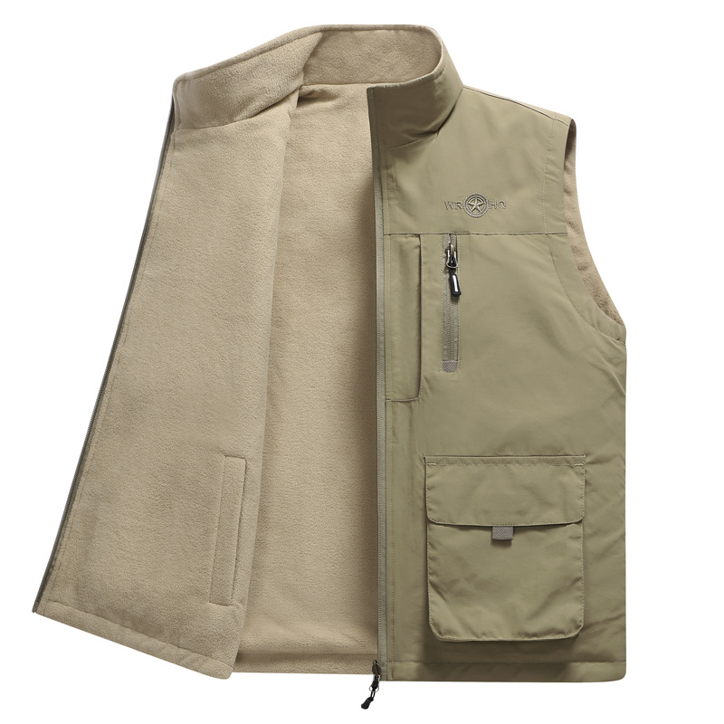 Men's Casual Winter Tactical Vest Pant Set Canvas Safety Waistcoat 6 Weighted Running Zipper Closure Ensembles Vestes Homme - Image 2