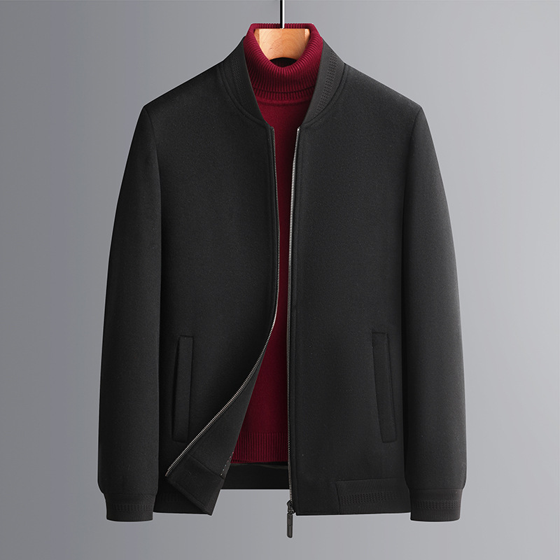 2024 Men's Woolen Business Casual Top with O-Neck Baseball Collar Winter Fashion Brand New Dad Top for Men Spring and Autumn - Image 4