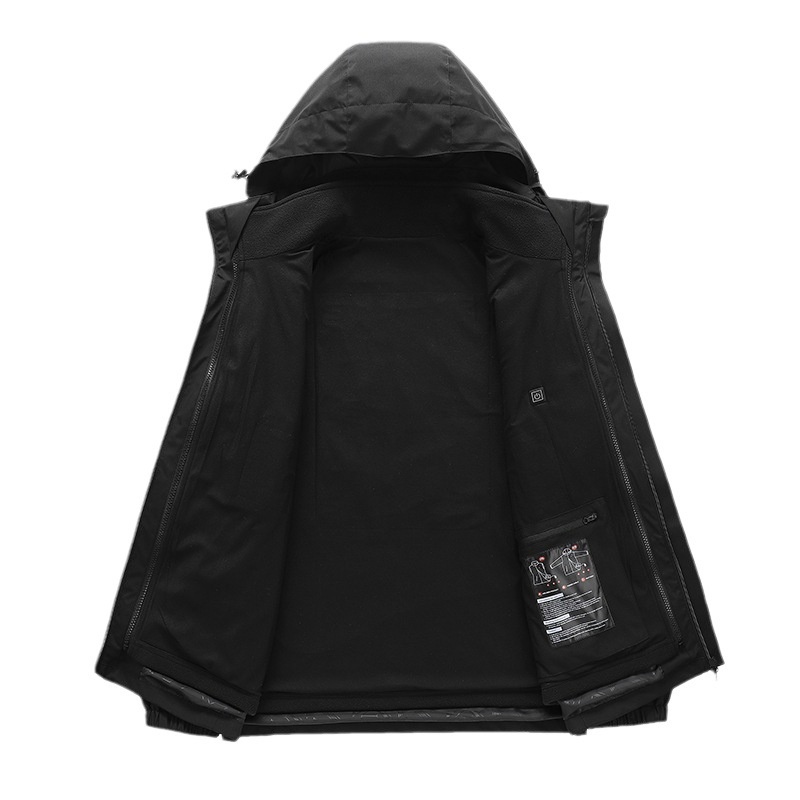 Unisex 15-Zone Heating Double-Sided Winter Jacket Solid Two-Piece Set with Detachable Inner Liner Long Zipper Handy Outdoor Gear - Image 5