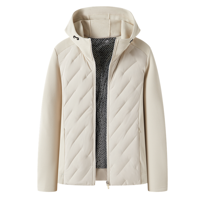 Men's Famous Brand Thin Winter Puffer Jacket with Breathable Hood Snow-Ready down Hoodie for Optimal Comfort Zipper Closure - Image 2