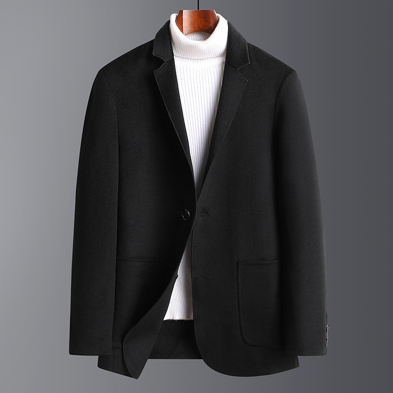 Handmade Men's Double-Sided Woolen Cloth Suit Coat Breathable Autumn Winter 80% Woolen Cloth Single Breasted Cross-Border for - Image 6