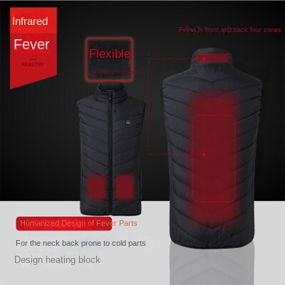 Men's Winter Heated Vest Omni Heat Technology Down-Filled Windproof Polyester Camouflage Logo Print Fishing Outer Wear - Image 4