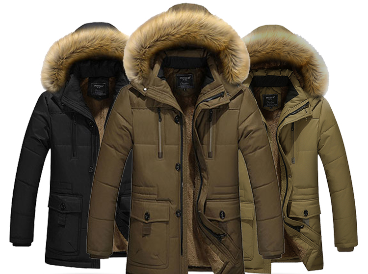 Men's Large Size Casual Winter Jacket Thicken Warm Coat with Plus Features Canvas Fabric for Outdoor Activities - Image 4
