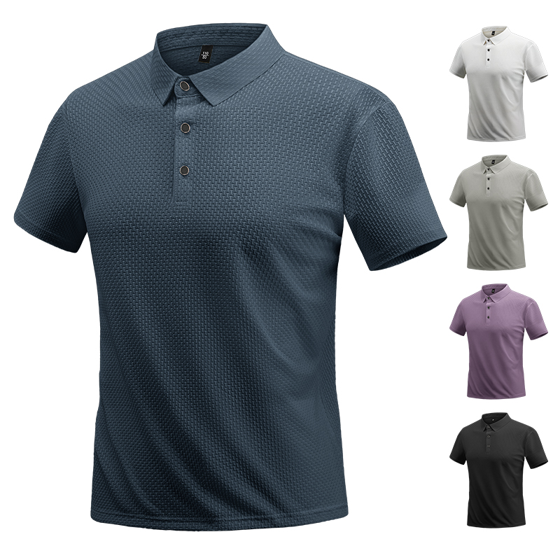 2025 Summer Cross-Border XL Men's Short Sleeve Shirt New Business Casual Polo Collar Dress Formal Dad - Image 3