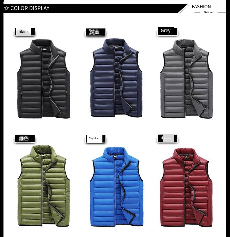 Men's Casual Lightweight Canvas Waistcoat Winter Outdoor Safety Work Zipper Closure Jacket Cotton-Filled Sleeveless for Fishing - Image 6