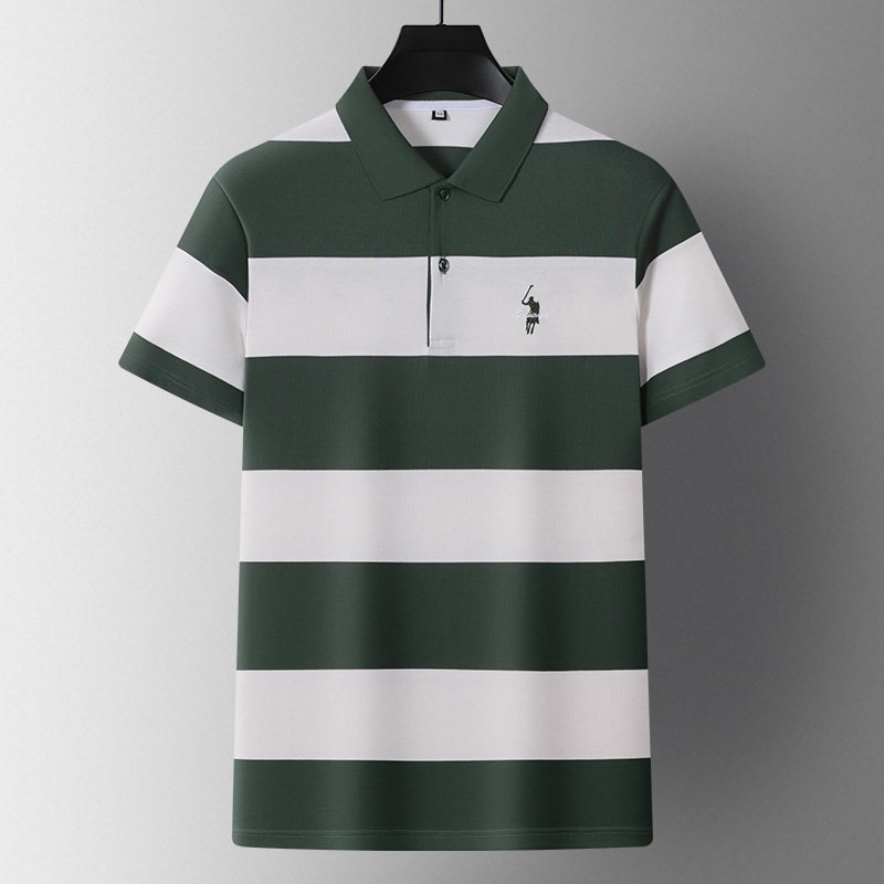 Men's Solid Embroidered for Polo Tshirt Breathable Anti-Pilling Jersey Short Length Plain Dyed Colored Waffle Knitted Print - Image 6