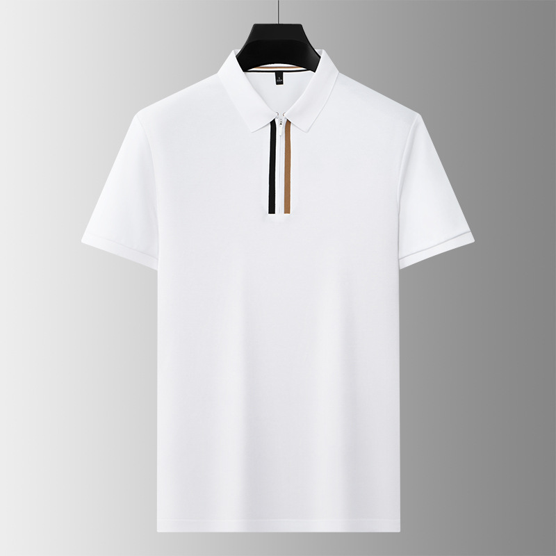 2024 New Summer Men's Cool Sense Solid T Shirts Comfortable Breathable Jersey Top Lapel Short Sleeve Casual Business Polo Golf - Image 6