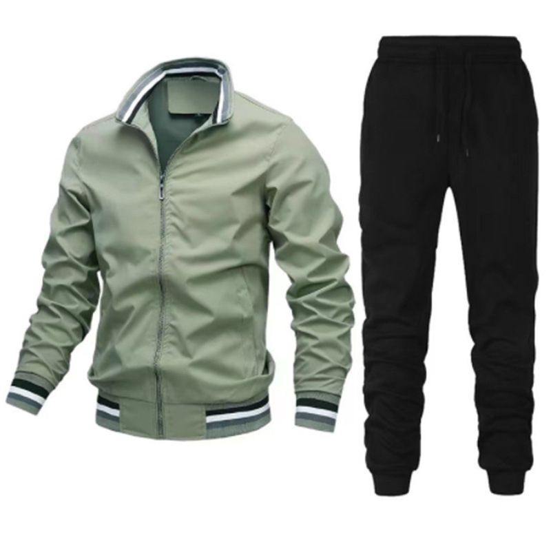 Men's Sports Straight Leg Jogging Suit with Shoes Cheap Bulk Sweatsuit for Raw Processing Jacket - Image 2