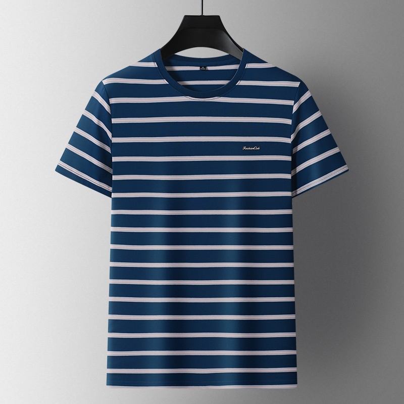 2025 Summer Men's Short-Sleeved T-Shirt High-Tech Acid Washed 100% Cotton Anti-Wrinkle Anti-Shrink Over-Sized Fitted Style Logo - Image 6