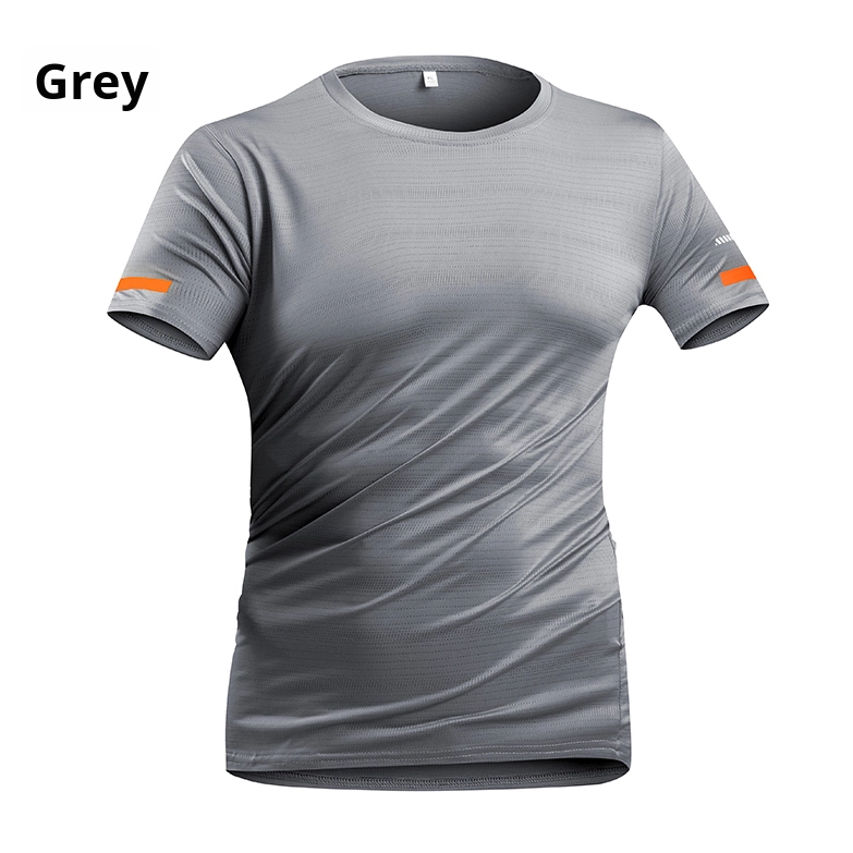 2025 Men's Large Size Ice Top T-Shirt Casual Versatile Quick-Drying Elastic Ice Mesh Sports Running Knitted Digital Animated Set - Image 5