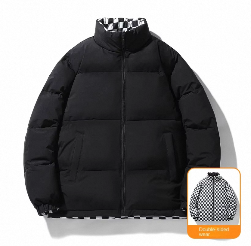 Men's Winter Outdoor Windproof Jacket Warm Reversible Wearable Coat with Stand Collar - Image 5