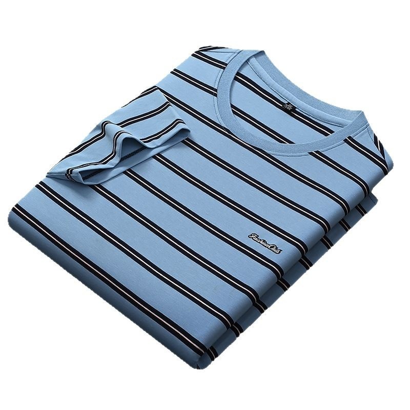 2025 Summer Men's Short-Sleeved T-Shirt High-Tech Acid Washed 100% Cotton Anti-Wrinkle Anti-Shrink Over-Sized Fitted Style Logo - Image 5