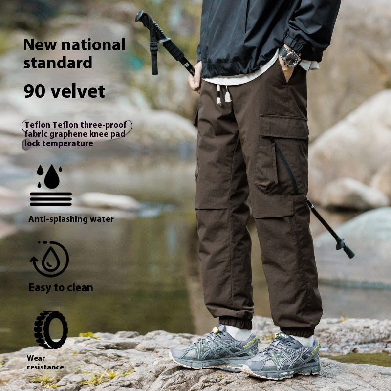 Best Selling Men's Winter Jogger Pants New Arrival Straight-Leg Workwear Three-Proof Oil-Anti Fouling Casual Functional Fabric - Image 2