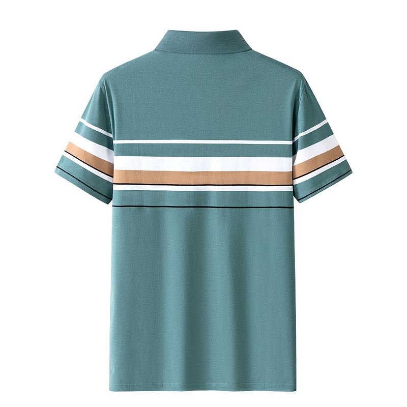 High Quality Summer Men's Half-Sleeve Polo Shirt Trendy Striped Lapel Short-Sleeved T-Shirt Casual Business Print Jersey Golf - Image 2