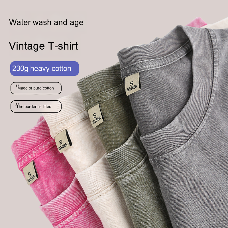 Unisex 100% Pure Cotton Short-Sleeved T-Shirt for Summer Retro Trend Two-Open Tie-Dye Comfortable Versatile 220g Fabric 3D - Image 6