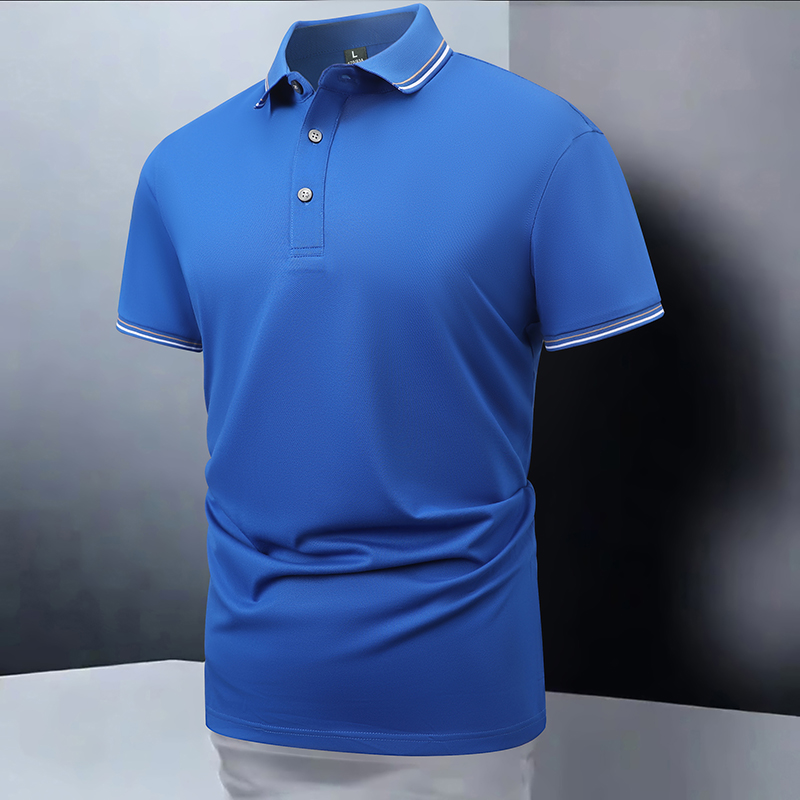 Pure Cotton Summer Business for Polo Shirt Fashionable Solid Color Lapel T-Shirt Simple Casual All-Match Short-Sleeve Top - Image 3