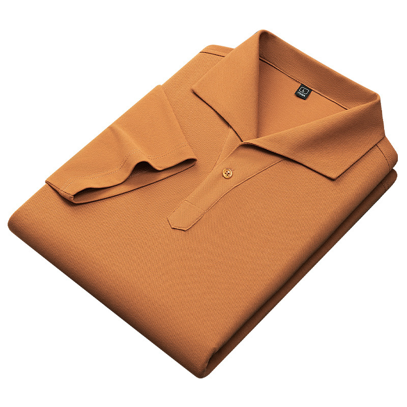 2024 Summer New Men's for POLO Shirt Internet Popular Solid Color Short-Sleeved Casual Business All-Match Short Length Golf Blan - Image 5