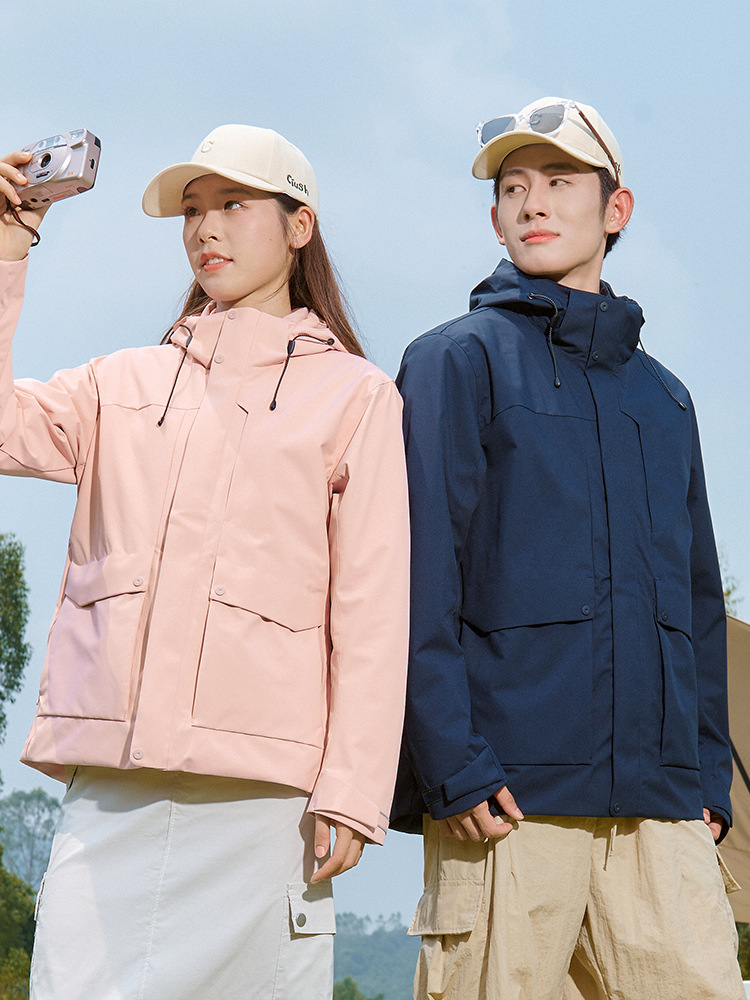 Men's Women's Two-Piece 90 Fleece Jacket Three-In-One Detachable Breathable Outdoor Waterproof Including Mountaineering Baseball - Image 2