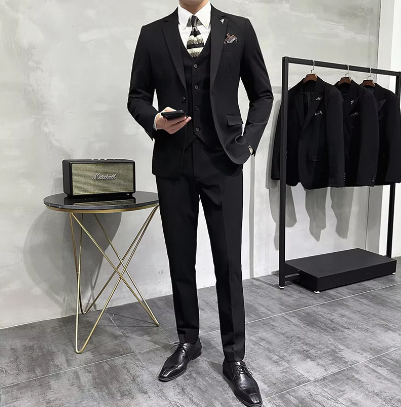 Fashion Business Suit Korean Slim Men's Suit Coat One Button Suitcase Supply - Image 6