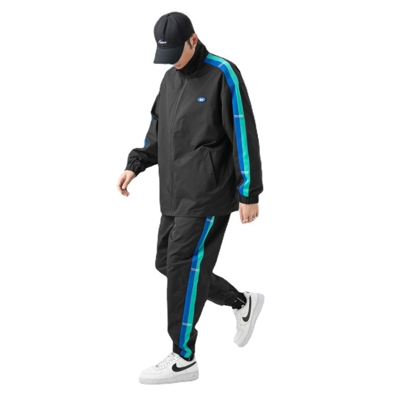 Brand New Men's Casual Sportswear Jacket Autumn Woven Outwear with Fashionable Stripes Hoodie & Sweatshirt Set Arrival - Image 5