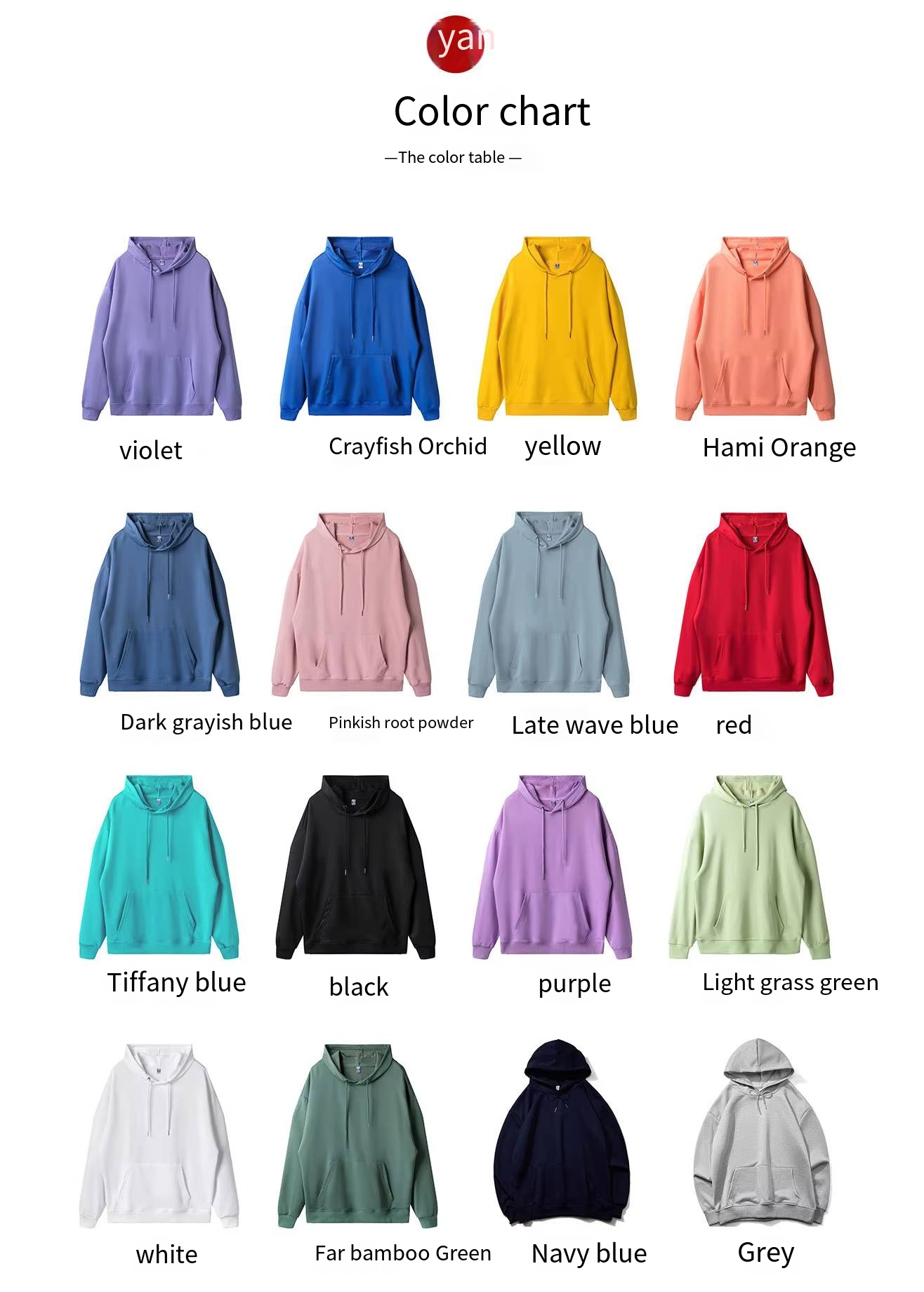 Men's Heavyweight Hoodie Embroidered Rhinestone Solid Pattern Customizable Acid Washed Silicone - Image 5