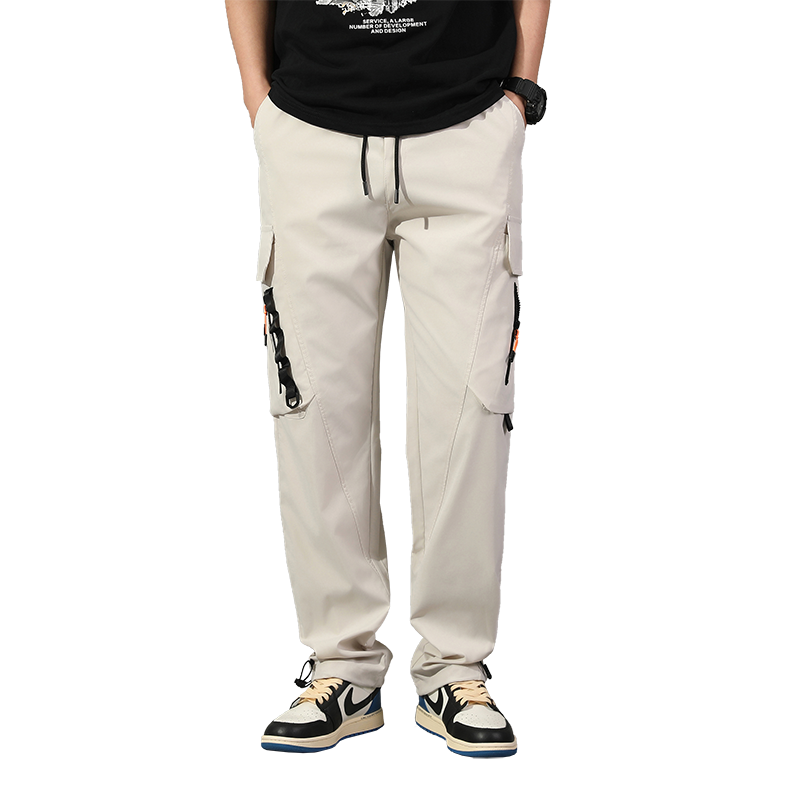 2025 New Men's Casual Cargo Pants Multi-Pockets Lightweight Straight Elastic Mid Flat Versatile for Outdoor Multi-Function - Image 5