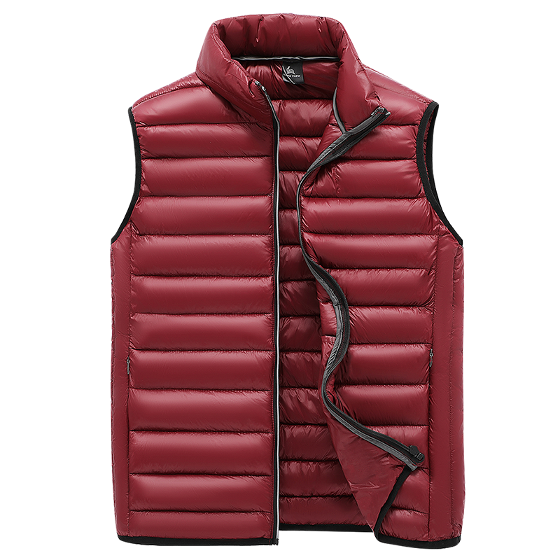 Men's Casual Lightweight Canvas Waistcoat Winter Outdoor Safety Work Zipper Closure Jacket Cotton-Filled Sleeveless for Fishing - Image 2