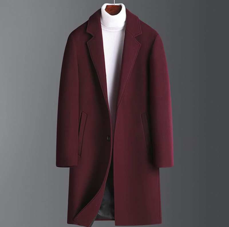 Woolen Coat Men Woolen Coat Korean Version of Casual Men's Woolen Coat Men's Long Handsome - Image 5