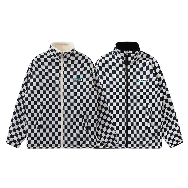 Autumn Winter Thickened Hooded Coat for Men Women Casual Double-Sided Lambskin Jacket Stand Fleece-Lined Cotton-Padded Warm Fur - Image 4