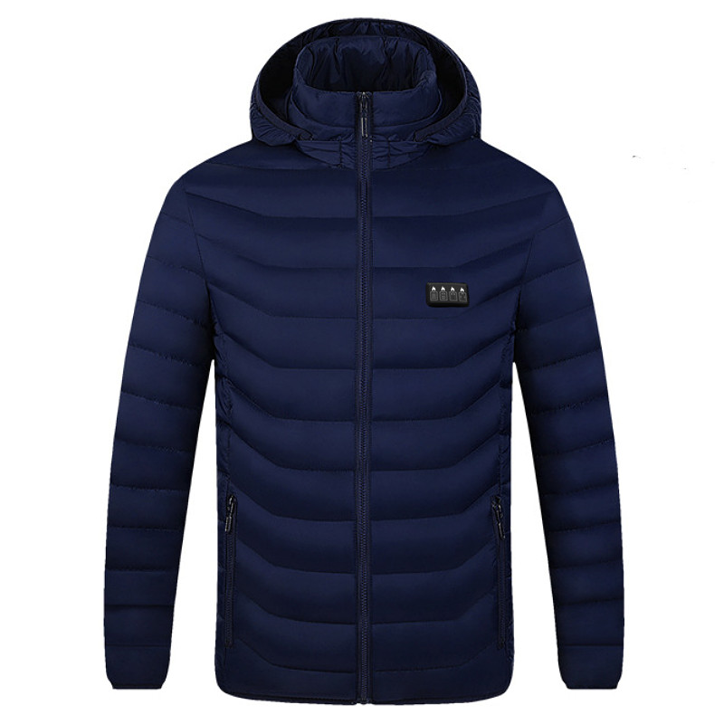 Men's Winter Thermal USB Heated Varsity Jacket Hot Warm Outdoor Heated Intelligent Temperature Control Hooded Warm Coat - Image 3