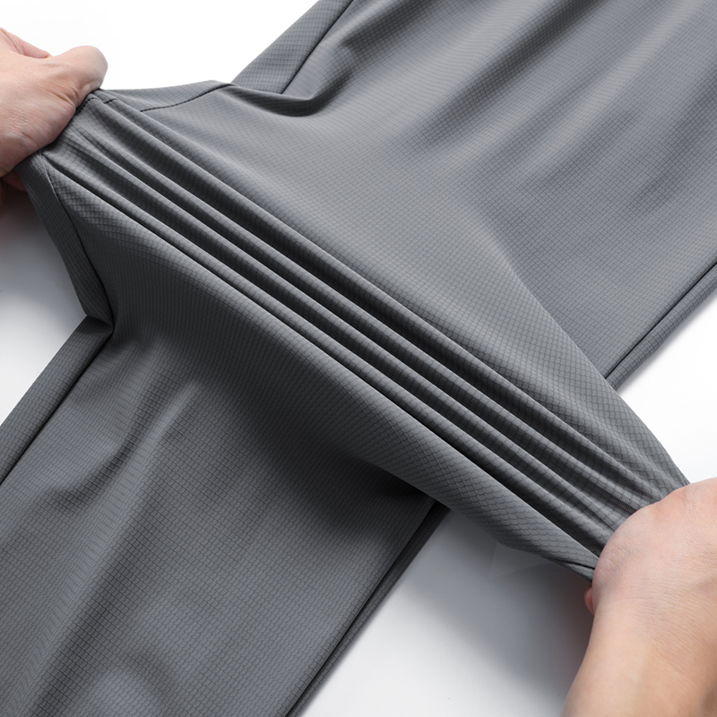 New Plus Size Lightweight Ice Silk Pants for Men Women Spring Summer Outdoor Casual Straight-Leg Mid Elastic Waist Flat Worsted - Image 5
