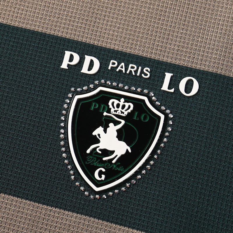 Men's Trendy Fit Half Sleeve Jersey Knitted T-Shirt High Quality 220 Grams Anti-Wrinkle Striped Custom Logo Print - Image 2