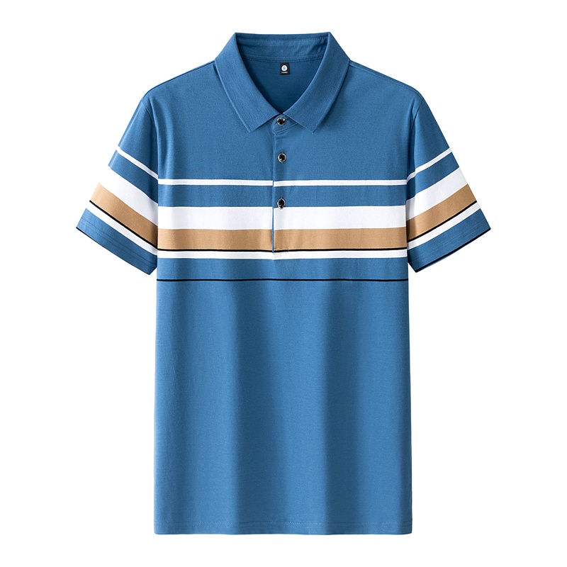 High Quality Summer Men's Half-Sleeve Polo Shirt Trendy Striped Lapel Short-Sleeved T-Shirt Casual Business Print Jersey Golf - Image 4