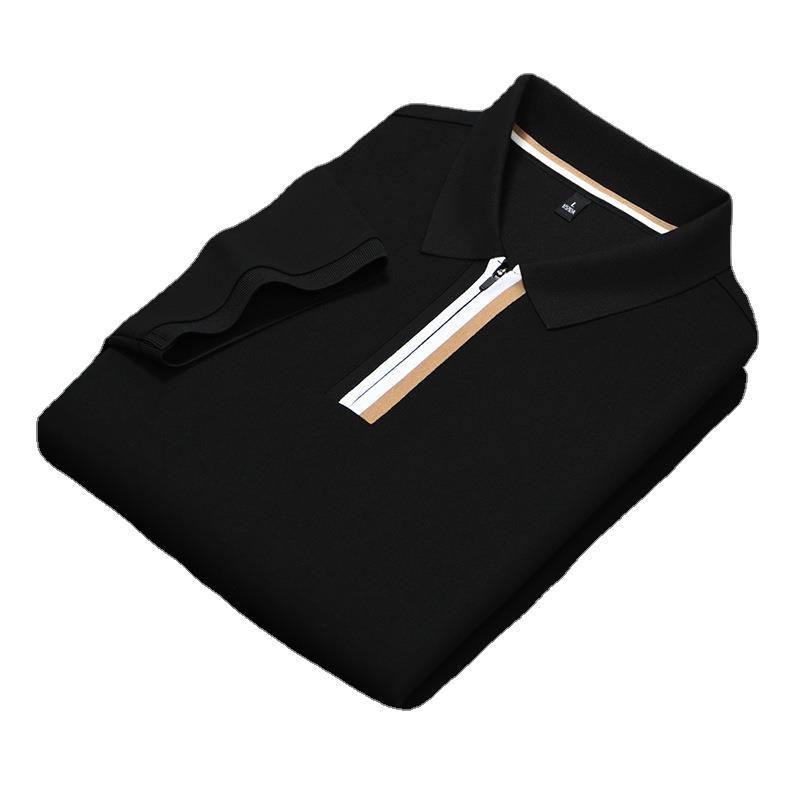 2024 New Summer Men's Cool Sense Solid T Shirts Comfortable Breathable Jersey Top Lapel Short Sleeve Casual Business Polo Golf - Image 5