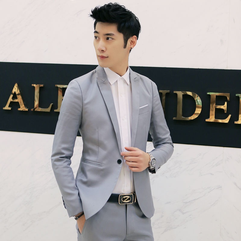 Men's Business Casual Slim Small Suit New Fashion European American Jacket Pants XL Wedding Shirt Included Single Breasted - Image 4