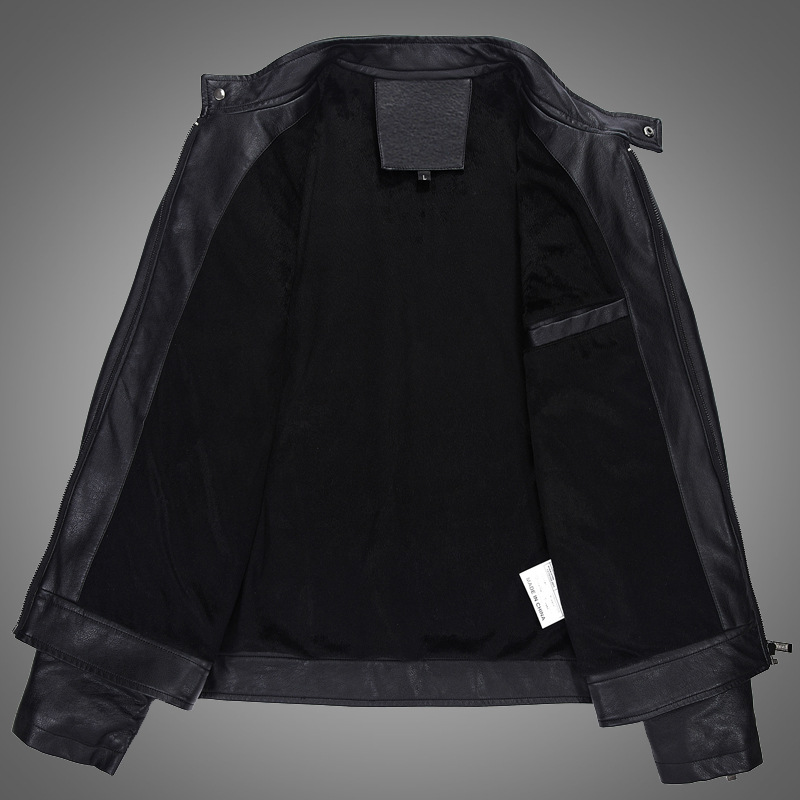 Unisex High Quality Vintage Hooded Bomber Jacket Cow Skin Leather Men's Women's Winter Puffer Fleece Jumper Stand Inspired Shiny - Image 3